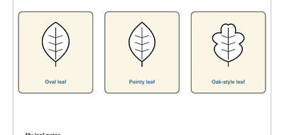 Free kids nature observation journal page showing outline leaves to colour and compare